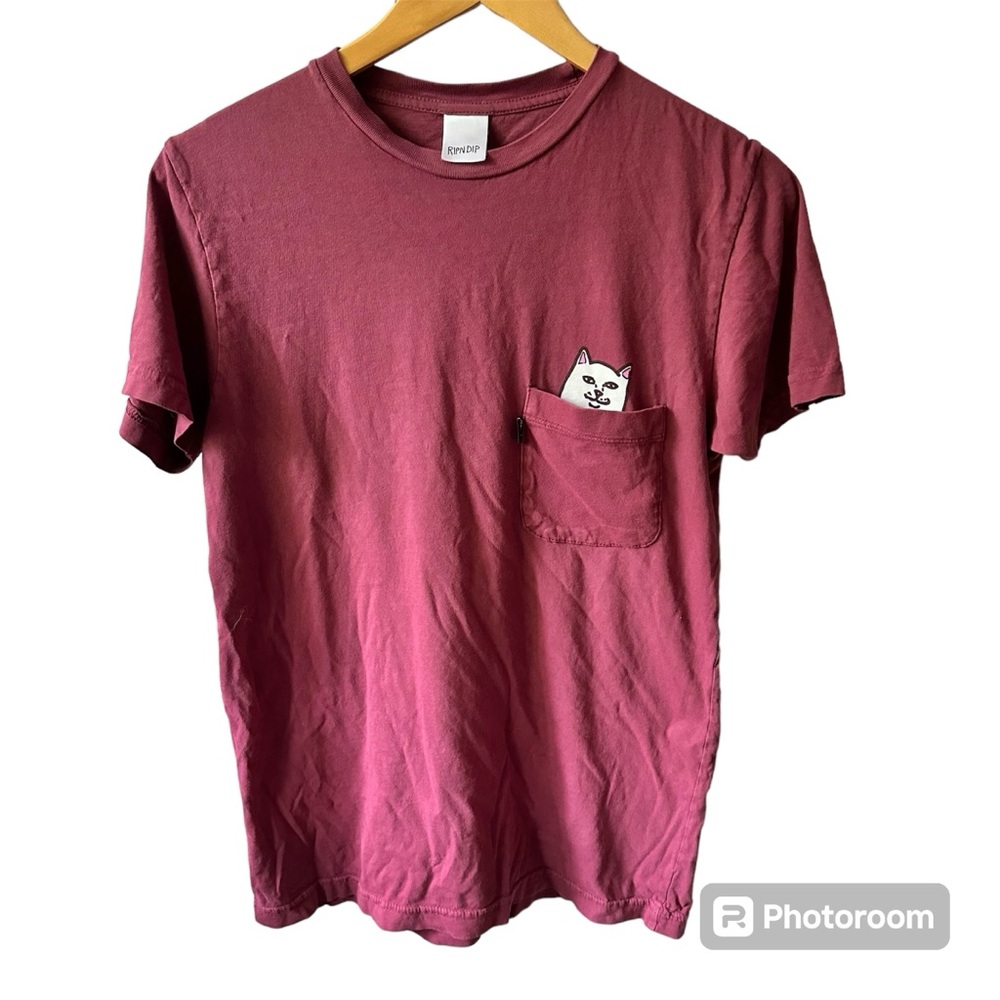 Ripndip Lord Nermal‎ Pocket Tee Burgundy Size Small